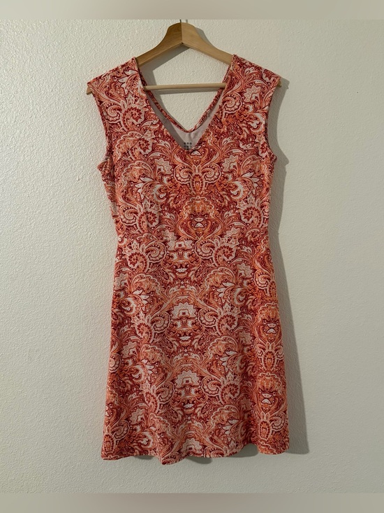 Dresses & Skirts - Title Nine Womens Double Dare Diamalete Athletic Mini Dress Sz S Orange Paisley